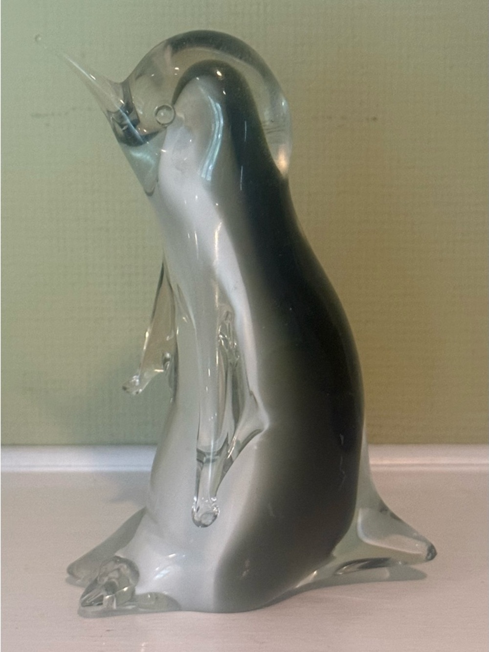 Vintage Murano Style Hand Glass Blown Penguin 5.5” Tall